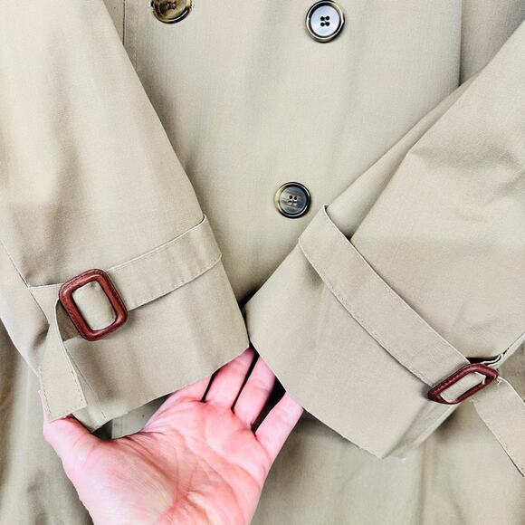 Vintage London Fog Maincoats‎ Classic Mens 44L Detachable Liner Trench Coat Tan - Picture 4 of 14